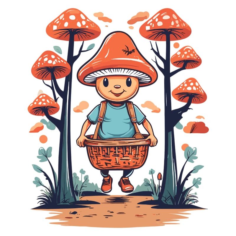 Cueilleur de champignons mignon