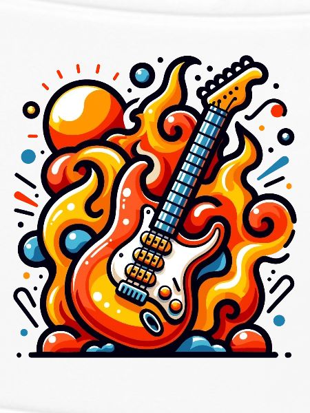 E-Gitarre mit Flammen