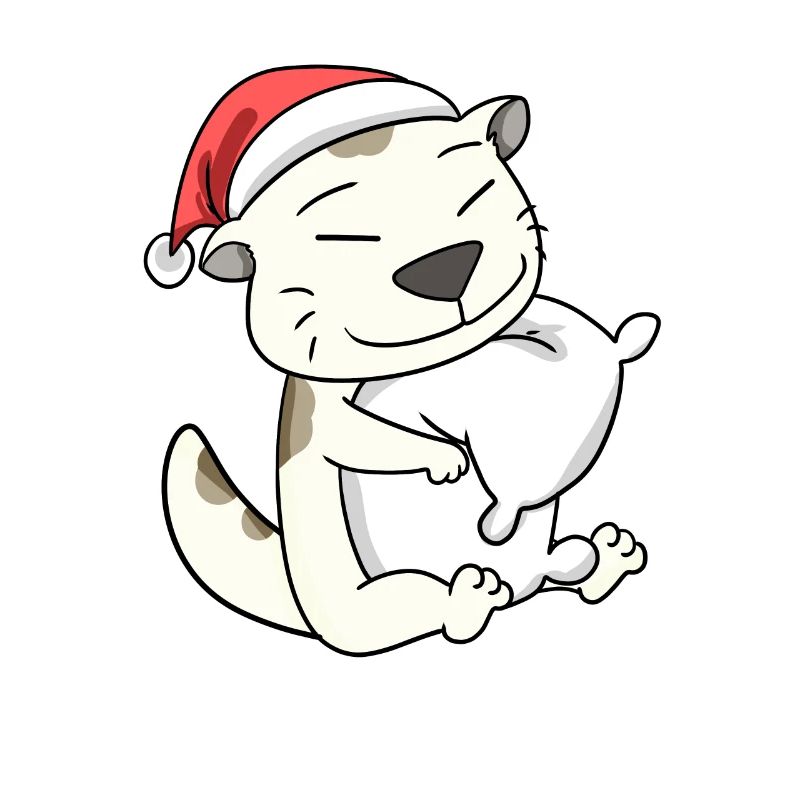 Chat Mignon Devon Rex Fatigué Noël