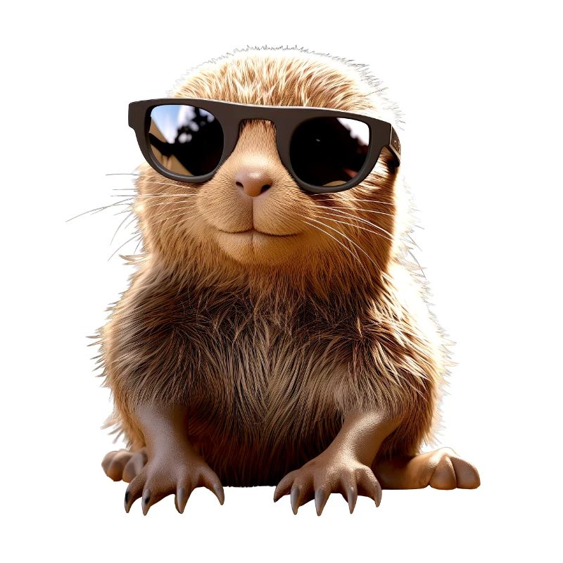 Mole with sunglasses Love Cute Moles