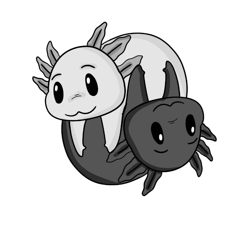 Yin Yang Zeichen Axolotl