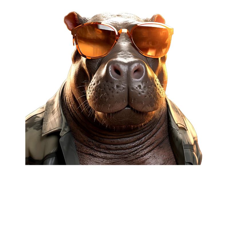 Nilpferd Flusspferd Papa Hippopotamus Cooles Hippo