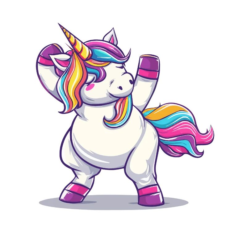 Regenbogenzauber Einhorn Pose
