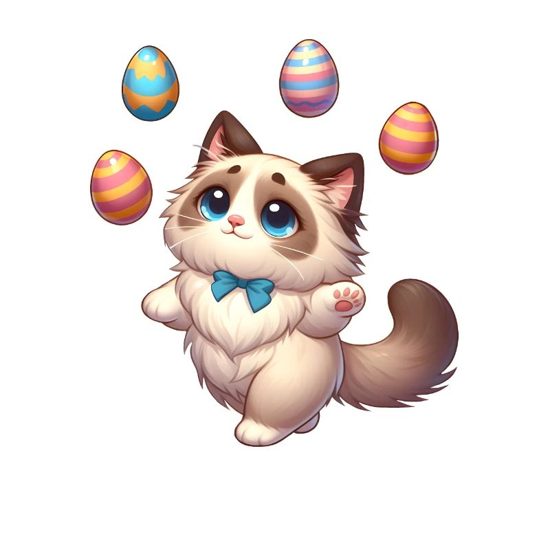 Ragdoll Cat Easter Juggler