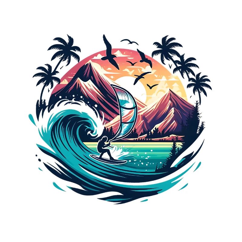 Sunset Surf Adventure Wing Foiling Nature Lover