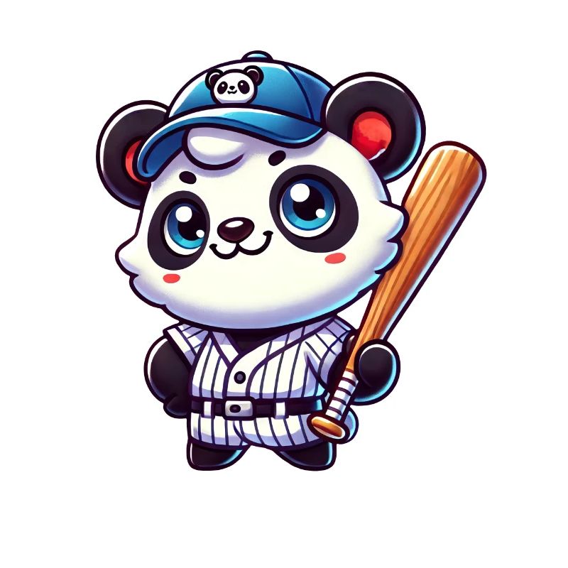 Funny Panda Playing Baseball Panda
