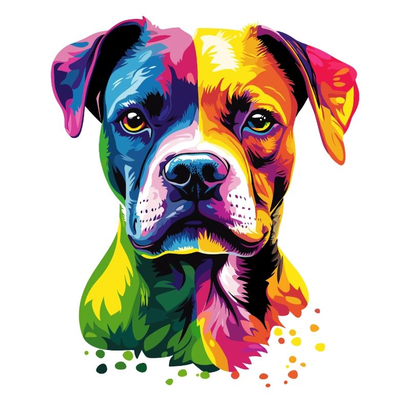Deutscher Boxer Popart Regenbogen Bunter Boxer