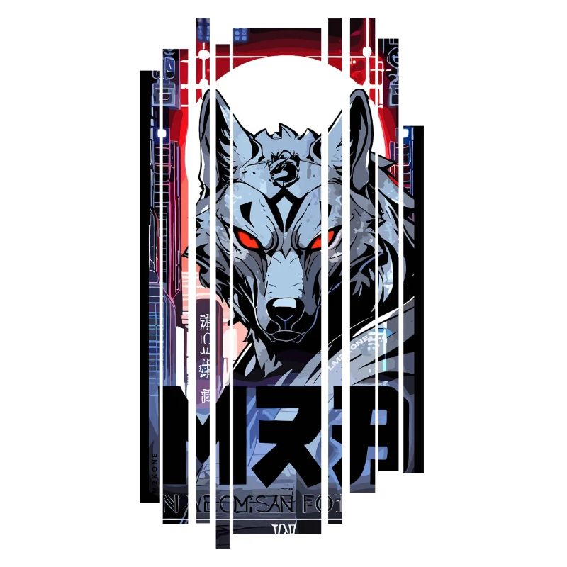 Silver Wolf Cyborg Geometric
