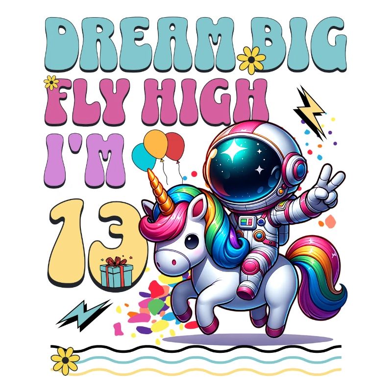 Astronaut Einhorn 13. Geburtstag