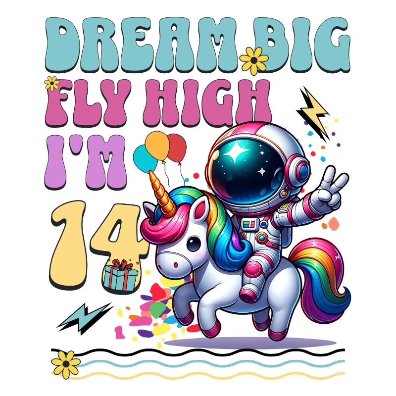 Astronaut Einhorn 14. Geburtstag