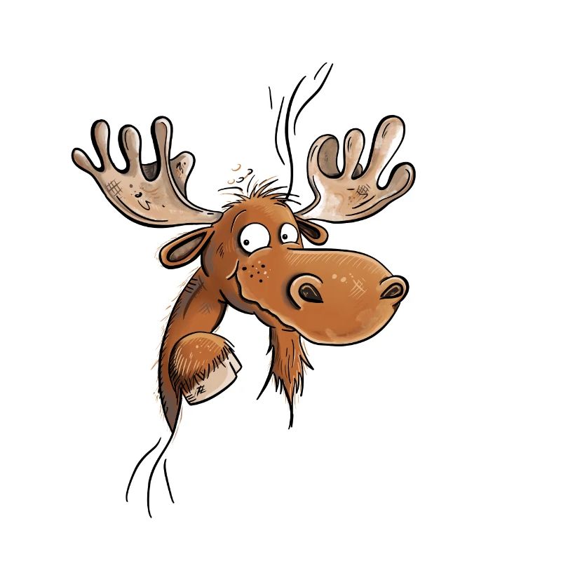 Funny Moose Head I Moose I Deer Reindeer