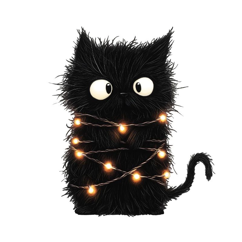 Drôle Fée Lumières Chat Arbre de Noël Cadeau