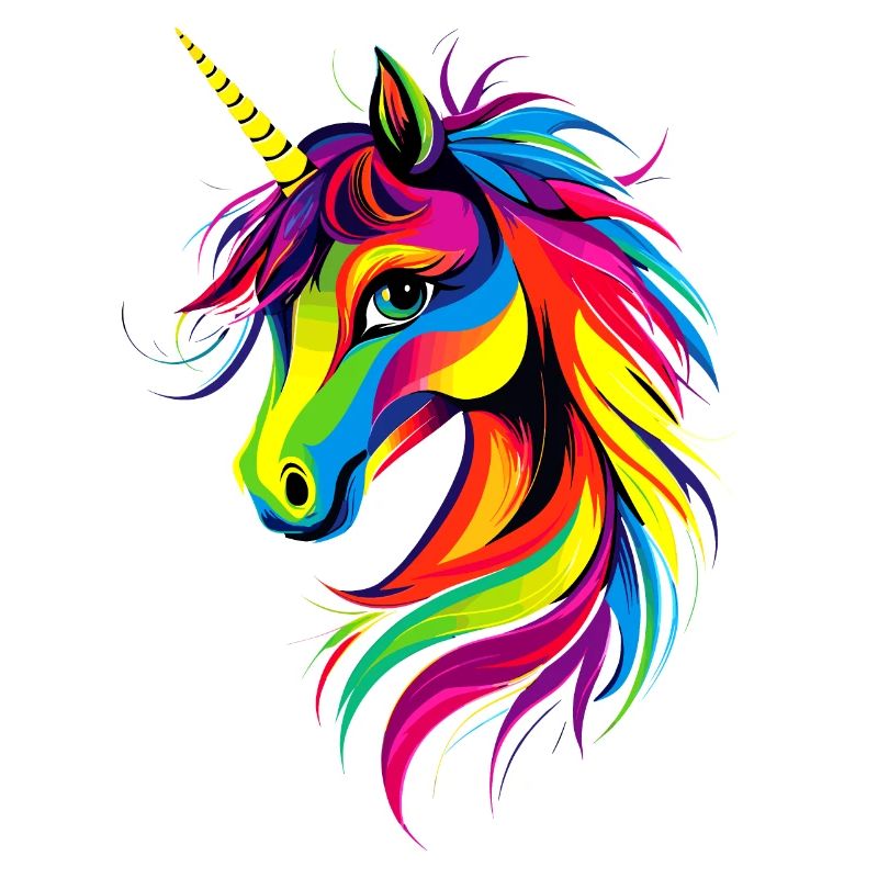 Einhorn Bunt Regenbogen Pferde Reiten Einhörner