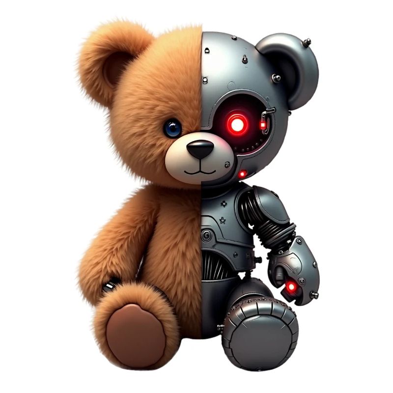 Funny Robot Tech Teddy Bear Cyborg Animal Bear