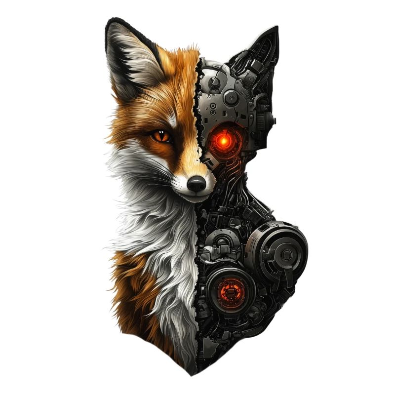 Funny Robot Fox Cyborg Animal Fox Cute Fox