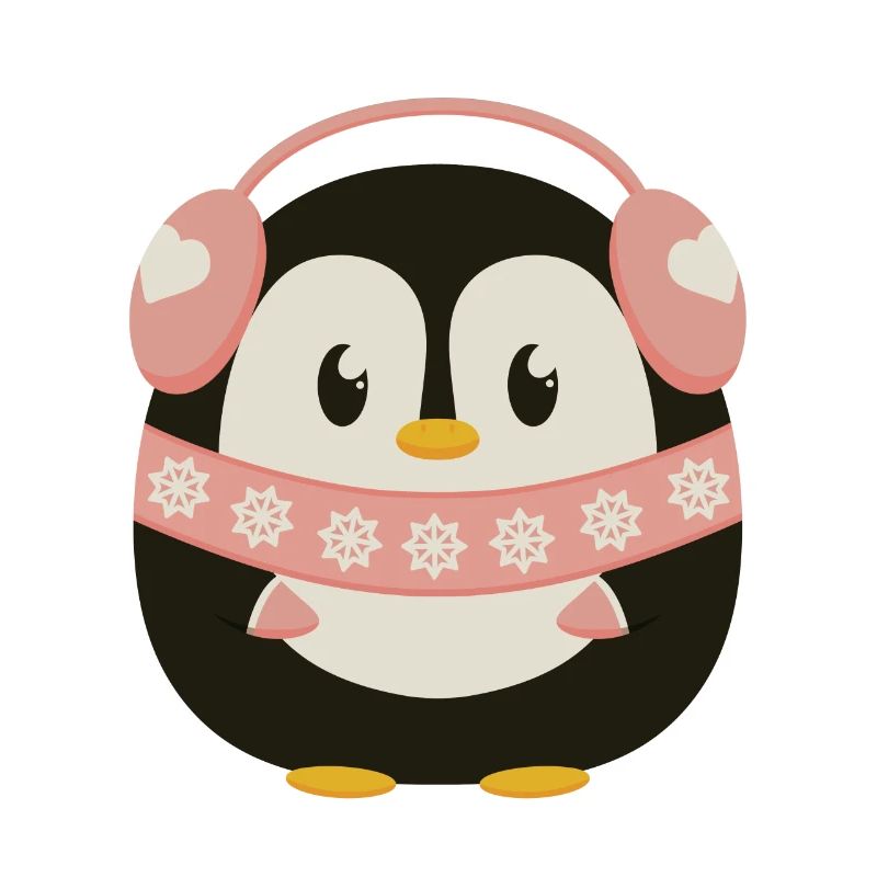 Pingouin mignon en rose