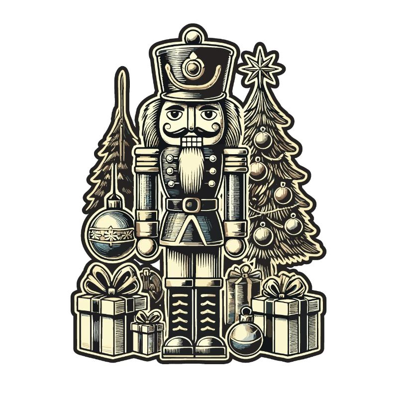 Christmas Nutcracker with Christmas Tree