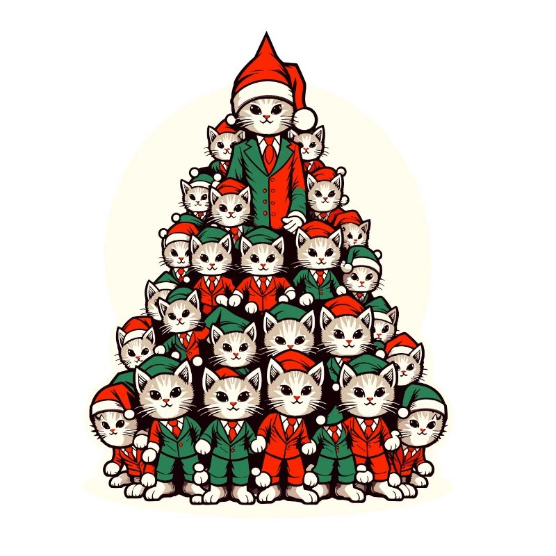 Chats de Noël Défilé d’arbres de Noël