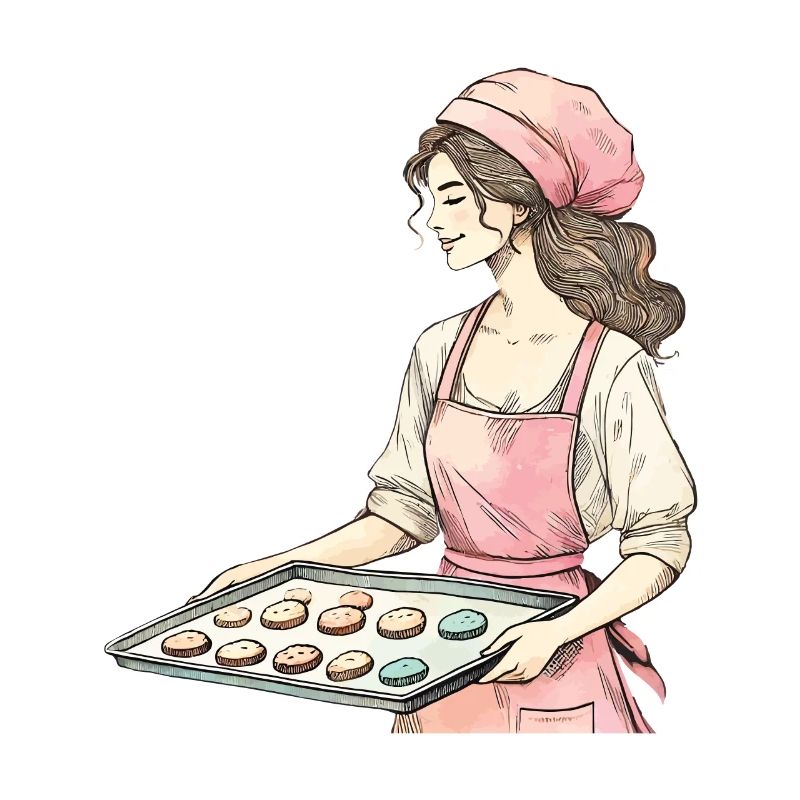 Liebevolle Bäckerin Mit Muffins