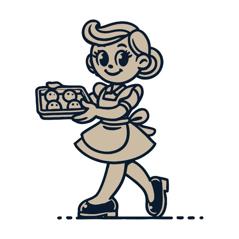 Cheerful cook with biscuits