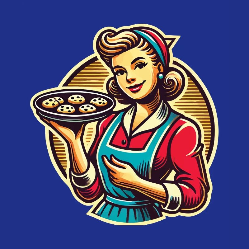 Boulanger rétro avec illustration de biscuits