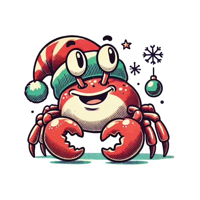 Christmas Crab Joy With Hat