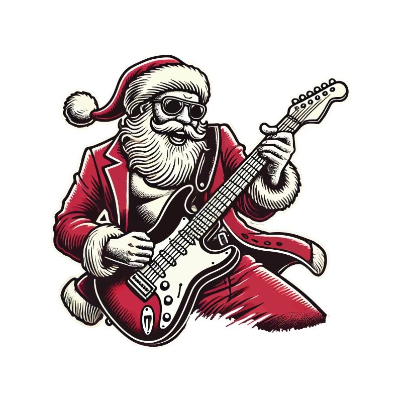 Rockender Weihnachtsmann Mit E-Gitarre