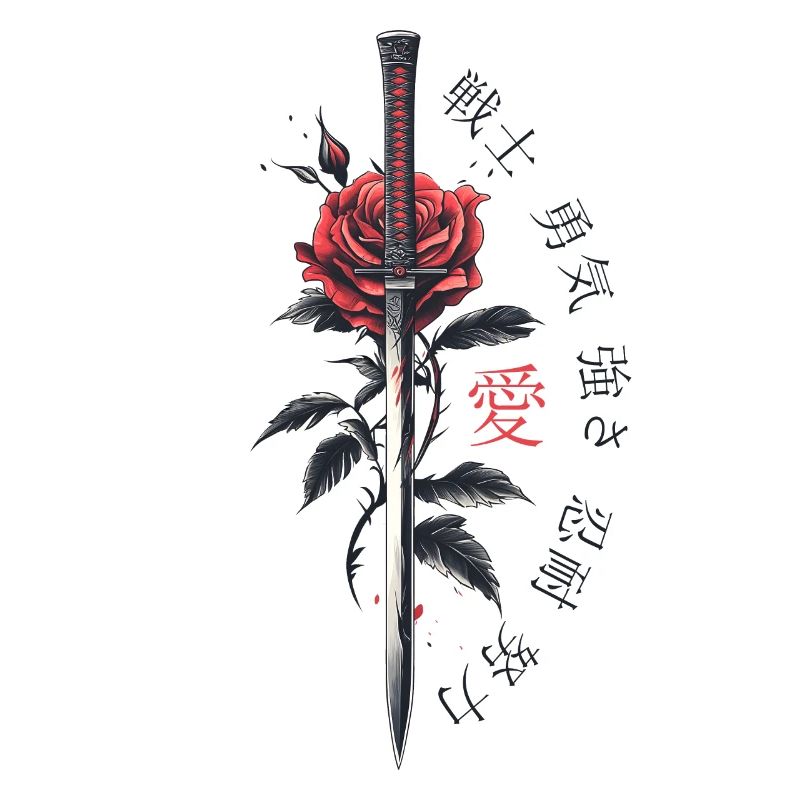 Japan Sword Rose Characters Aesthetics