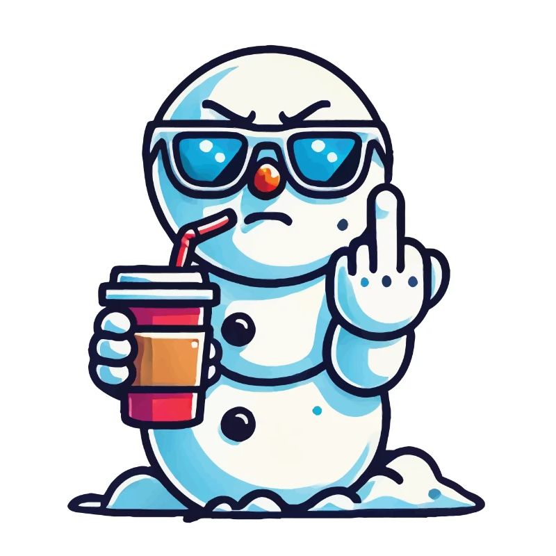 Cooler Schneemann Mit Statement