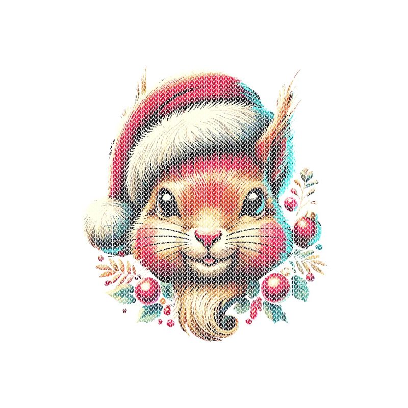 Niedliches Weihnachts-Eichhörnchen Mit Mütze