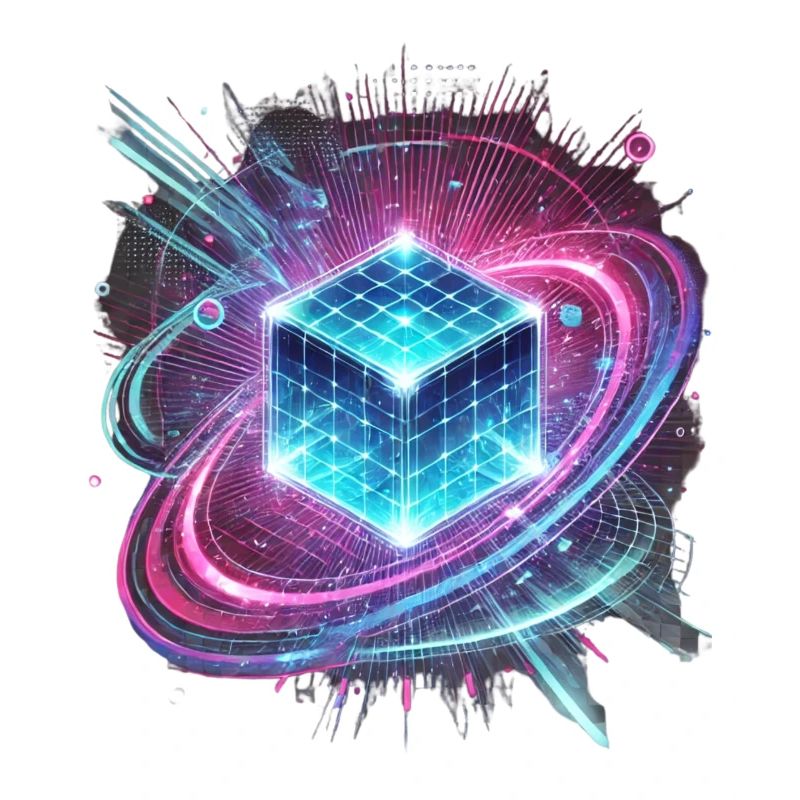 Futuristic Hologram Design – Glowing Cube