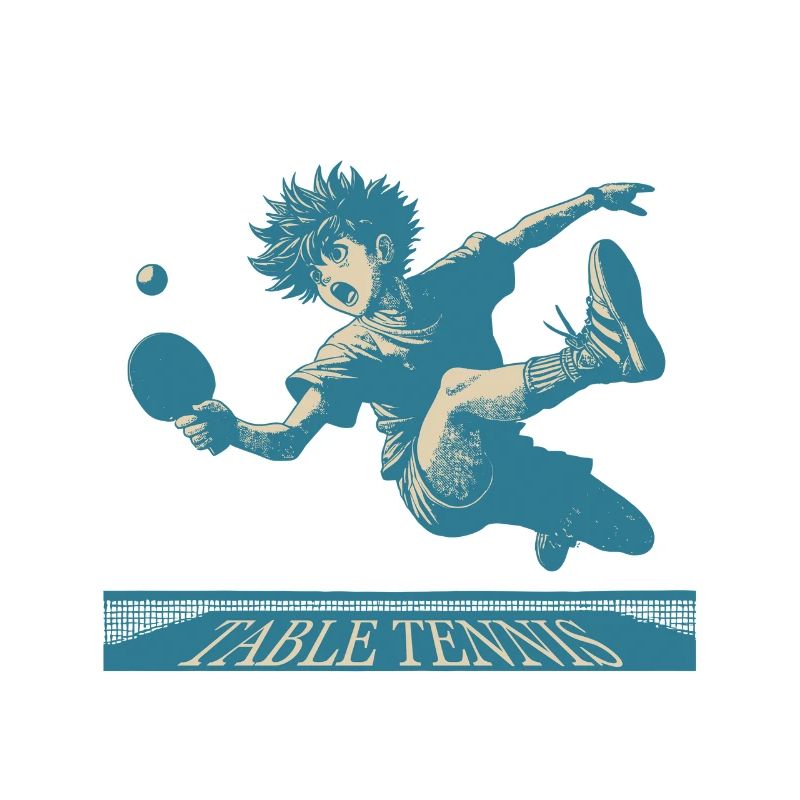 Anime Retro Table Tennis Artwork