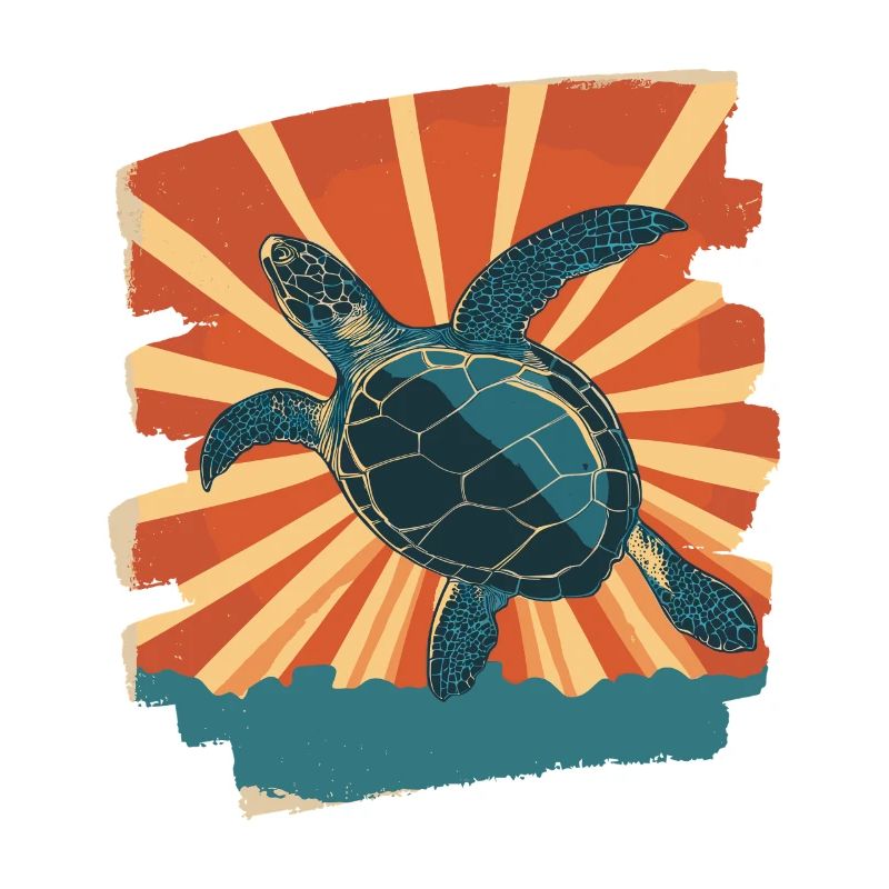 Tortue de mer rétro