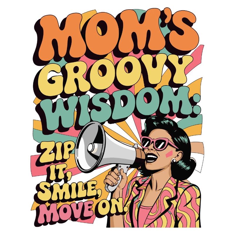 Mom's Groovy Wisdom Funny Retro Gift