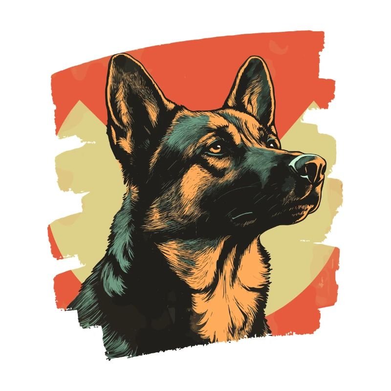 German Shepherd Retro