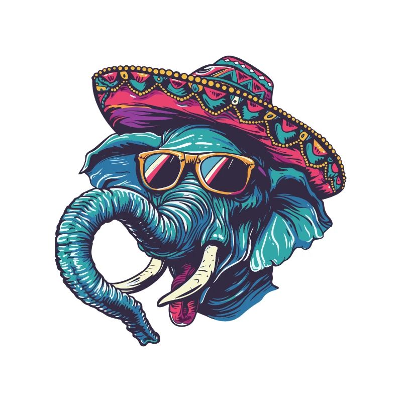 Elephant Comic Funny Sombrero