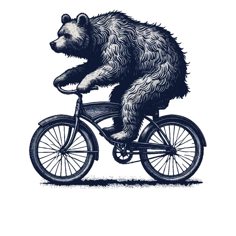 Bear on Bicycle for Cyclist Humor