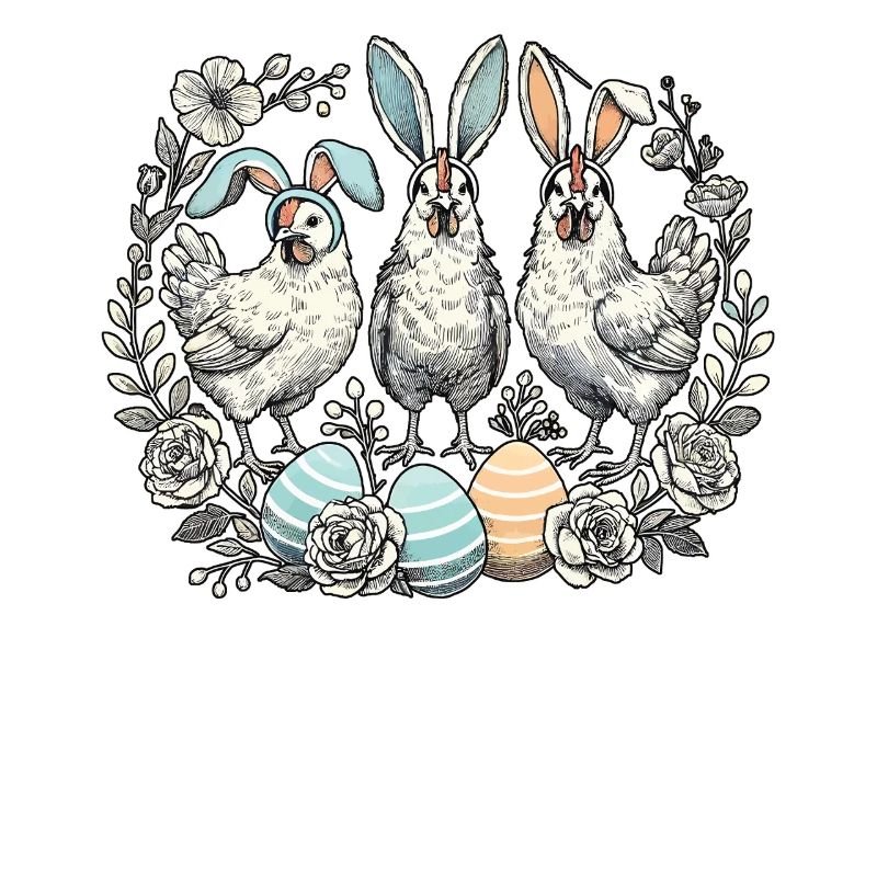 Easter Chickens Retro Easter Bunny Chick Aesthetics