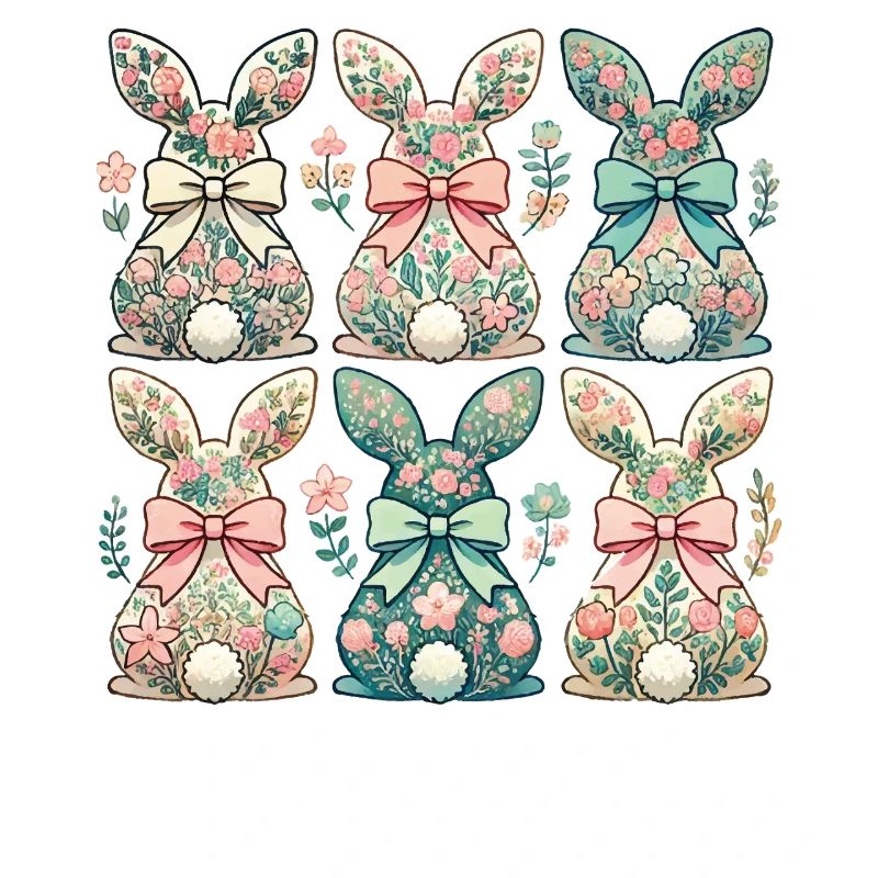 Fleurs de lapin de Pâques Style vintage rétro