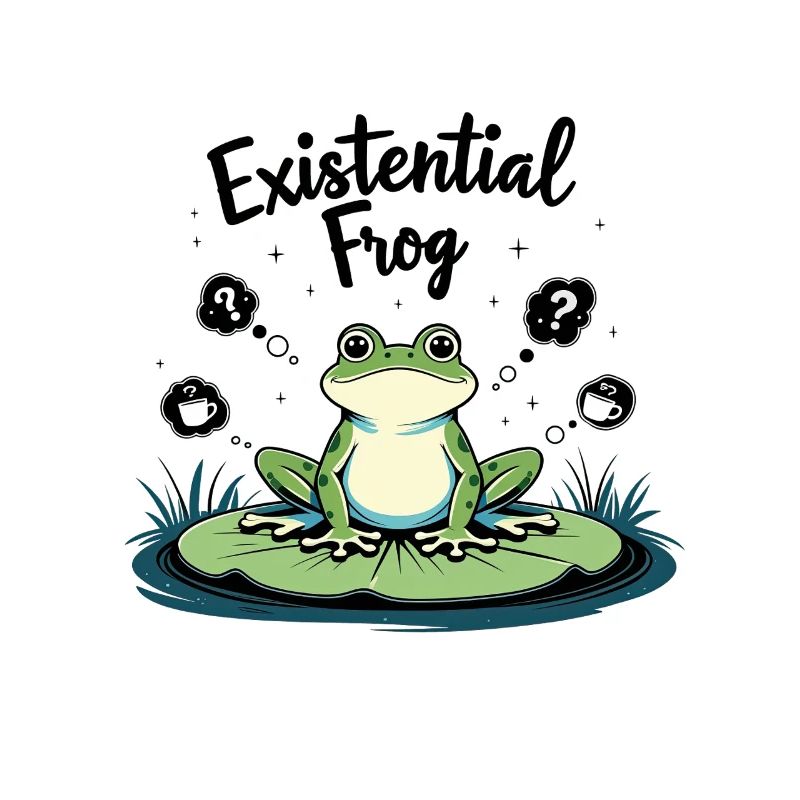 Existential Frog – Funny Brooding Motif