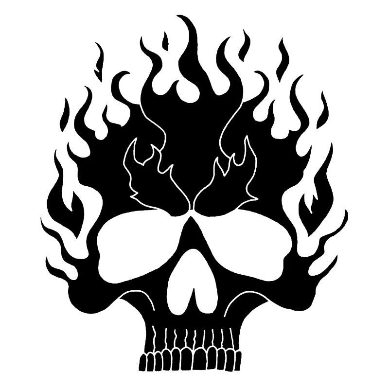 Schwarzer flammender Schädel