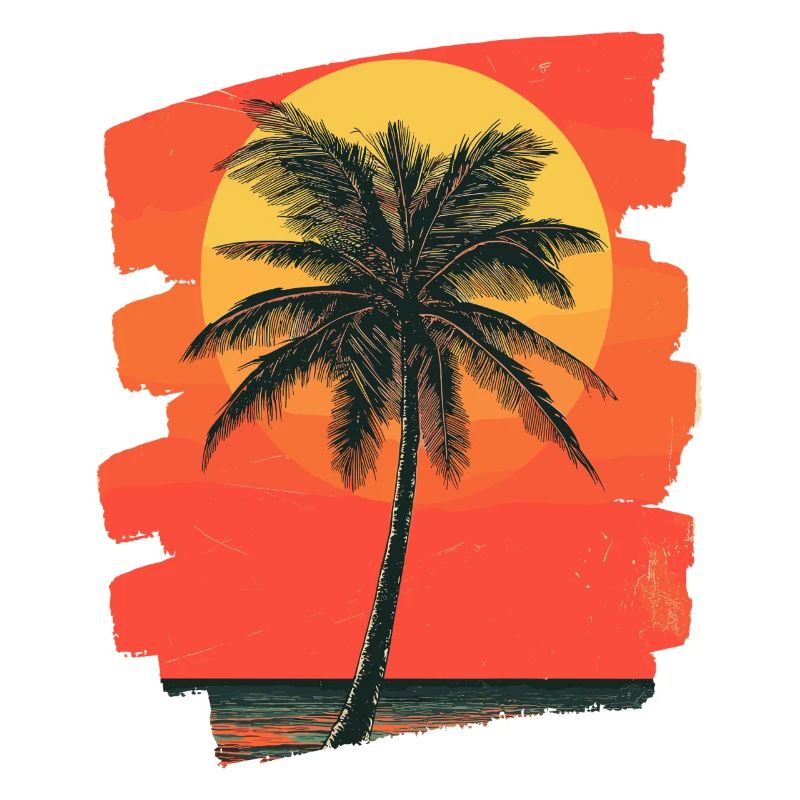 Palm Tree Sunset Summer Sun