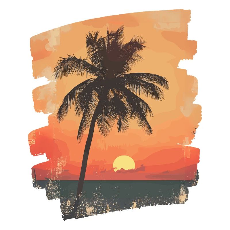 Palm Tree Sunset Summer Sun