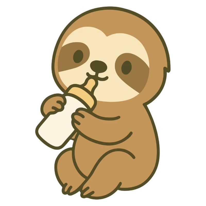 Bottle Time Sloth - Bébé paresseux avec biberon