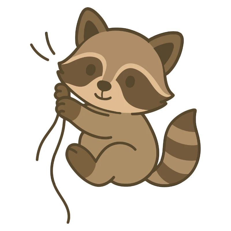 Eingekuschelt Waschbärchen