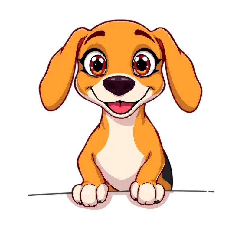 Charm chiot heureux de style dessin animé