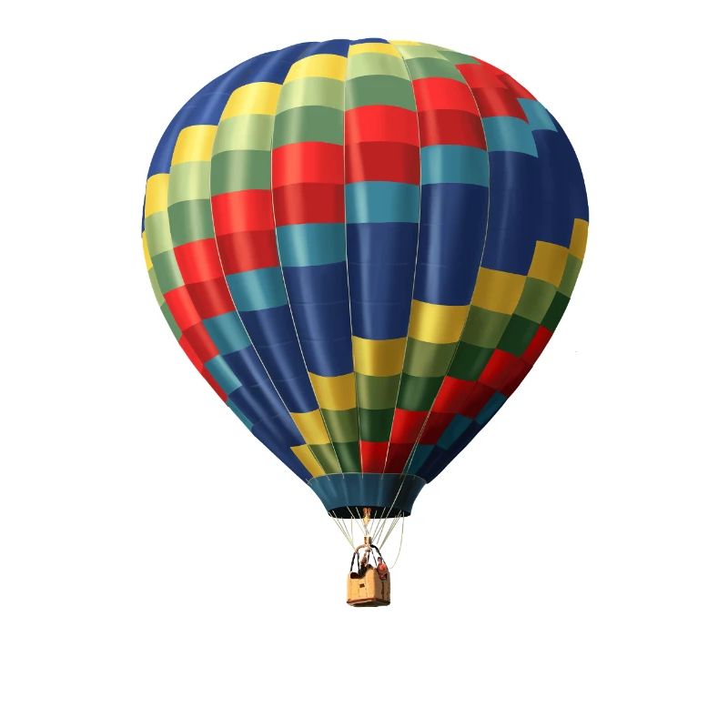 Bunter Heißluftballon mit Farbmuster