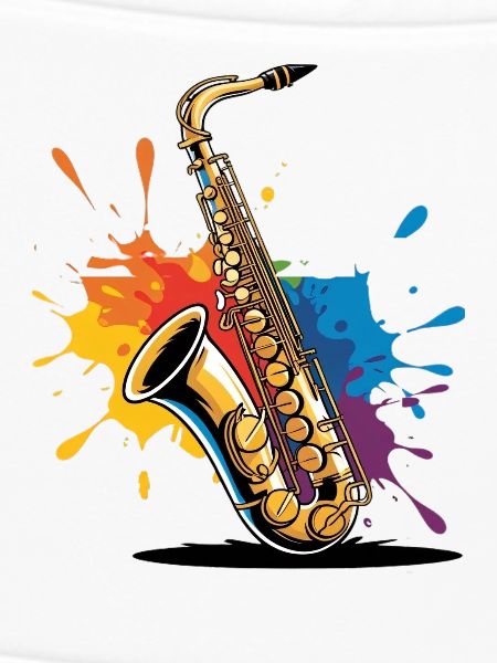 Expressionist saxophone art print