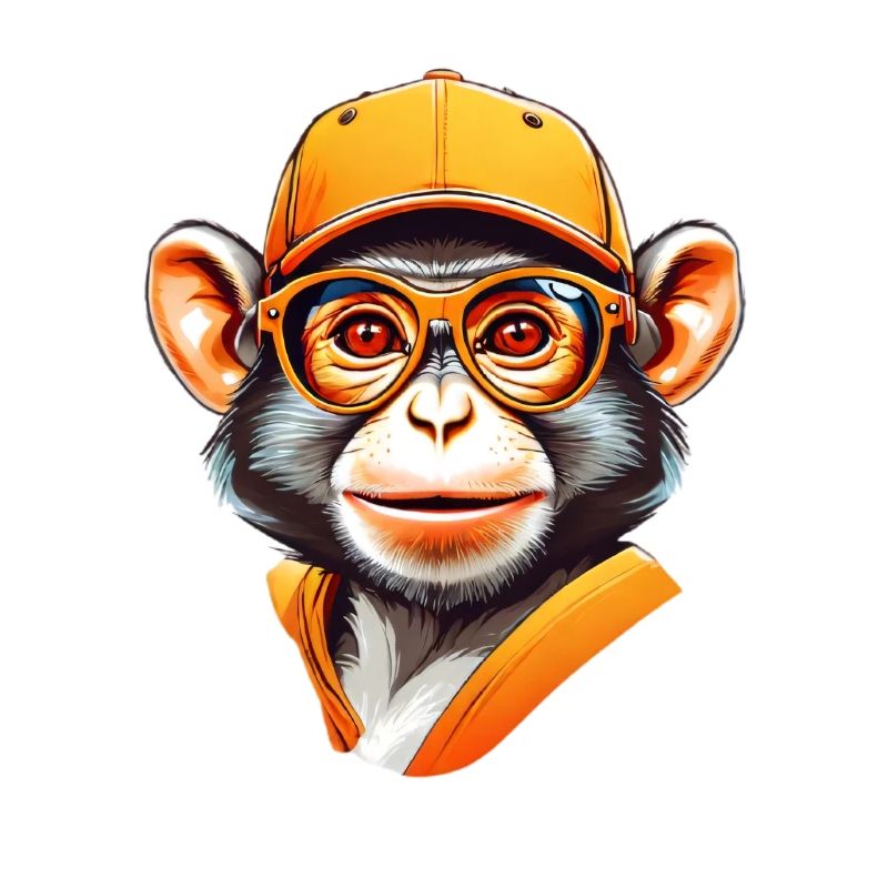 Cool monkey with cap and glasses