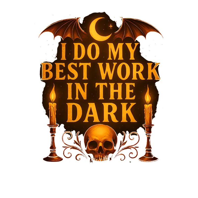 Dark Moon and Skulls Gothic Halloween Design